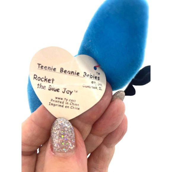 Teenie Beanie Babis Rocket the Blue Jay MFD for McDonald’s 1993 Vintage 6” x 3” - Picture 5 of 10